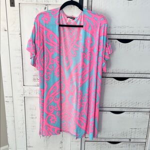 Pink and Blue Patterned Kimono